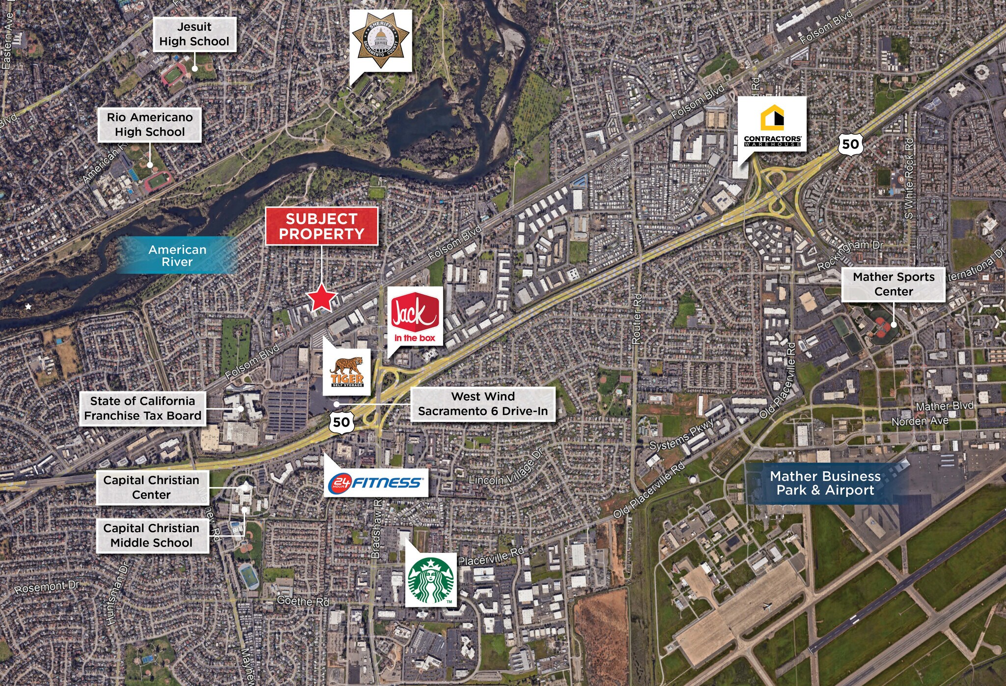 9545 Folsom Blvd, Sacramento, CA à vendre Aérien- Image 1 de 8