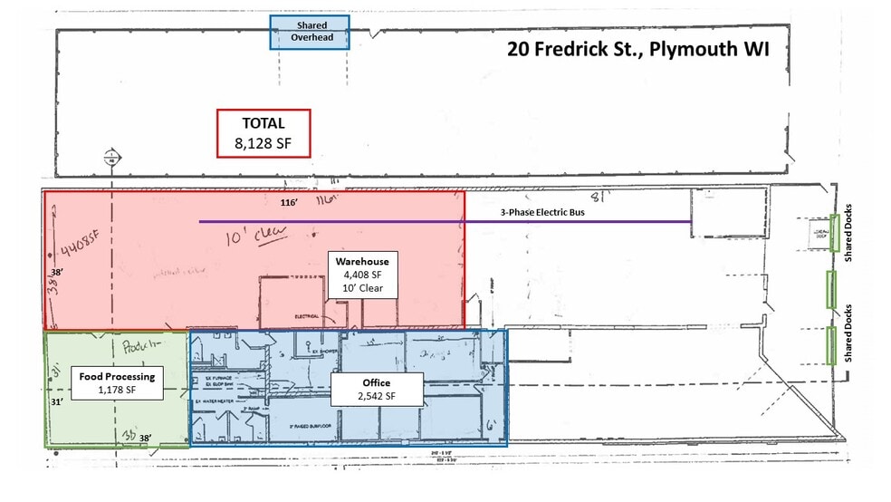 20 Frederick St, Plymouth, WI à louer - Plan d’étage - Image 2 de 25