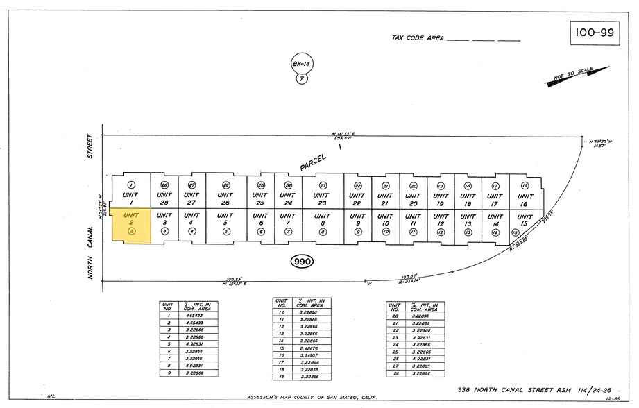 338 N Canal St, South San Francisco, CA à louer - Plan cadastral - Image 2 de 5