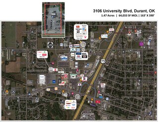 Plus de détails pour 3106 University Blvd, Durant, OK - Terrain à louer