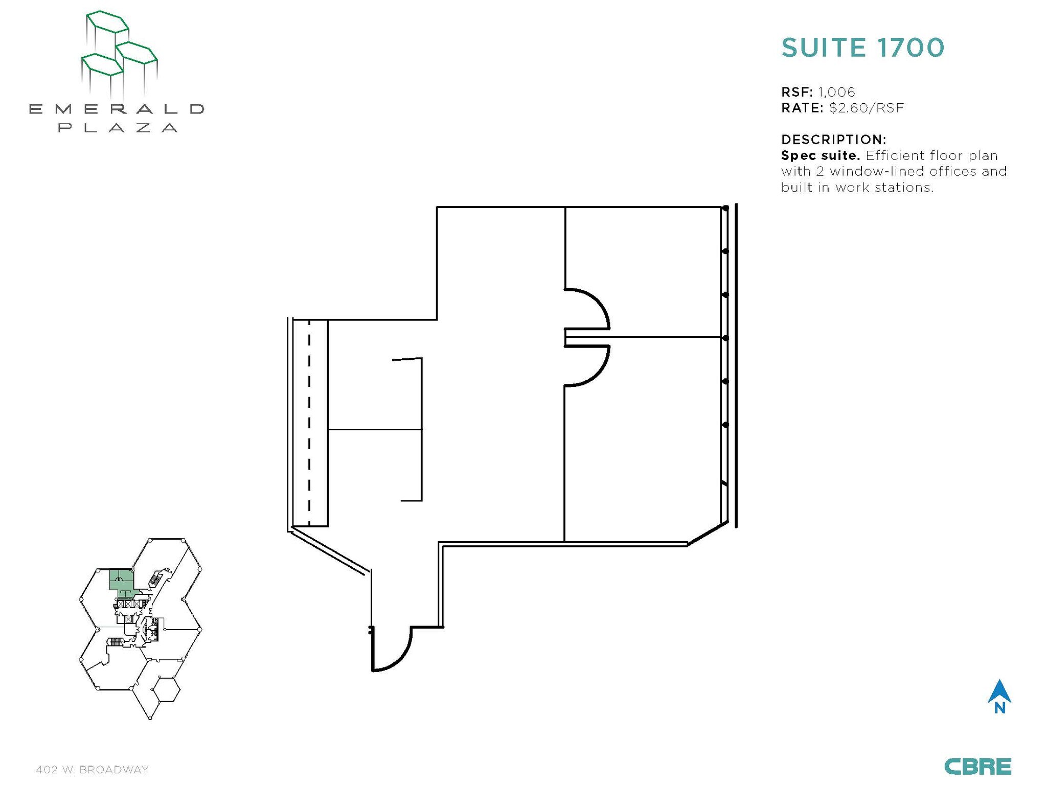 402 W Broadway, San Diego, CA for lease Floor Plan- Image 1 of 1