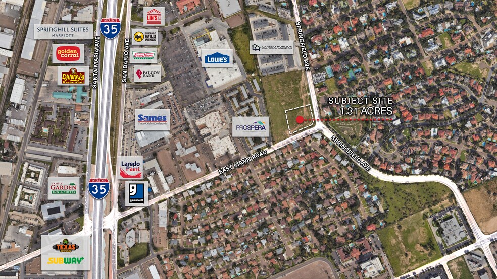 6702 Springfield Ave, Laredo, TX à vendre - Aérien - Image 2 de 5