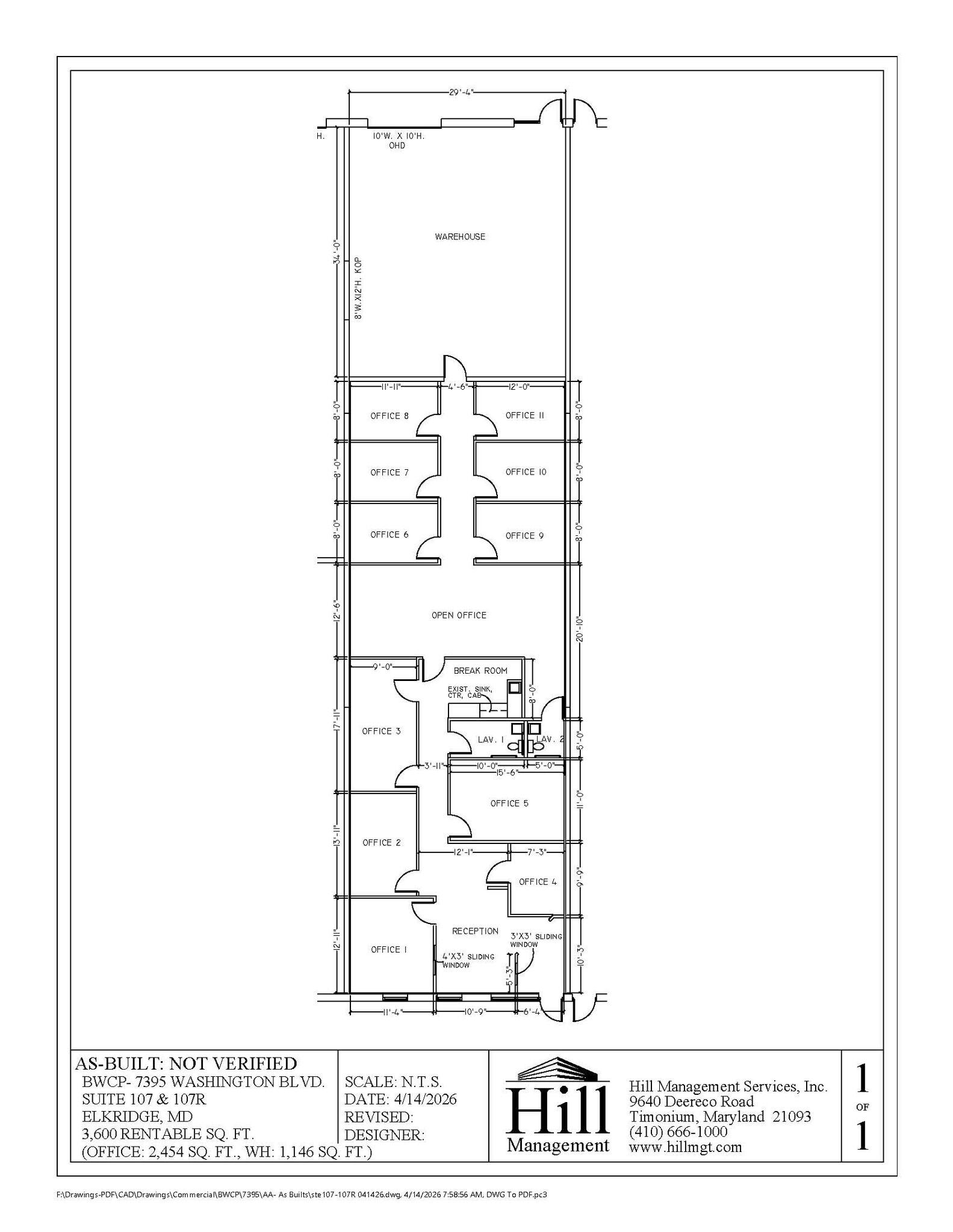 7395 Washington Blvd, Elkridge, MD à louer Plan d’étage- Image 1 de 1