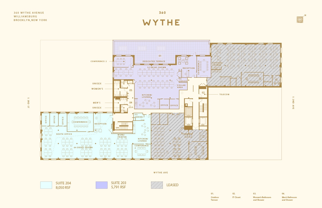 360 Wythe Ave, Brooklyn, NY à louer Plan d’étage- Image 1 de 3