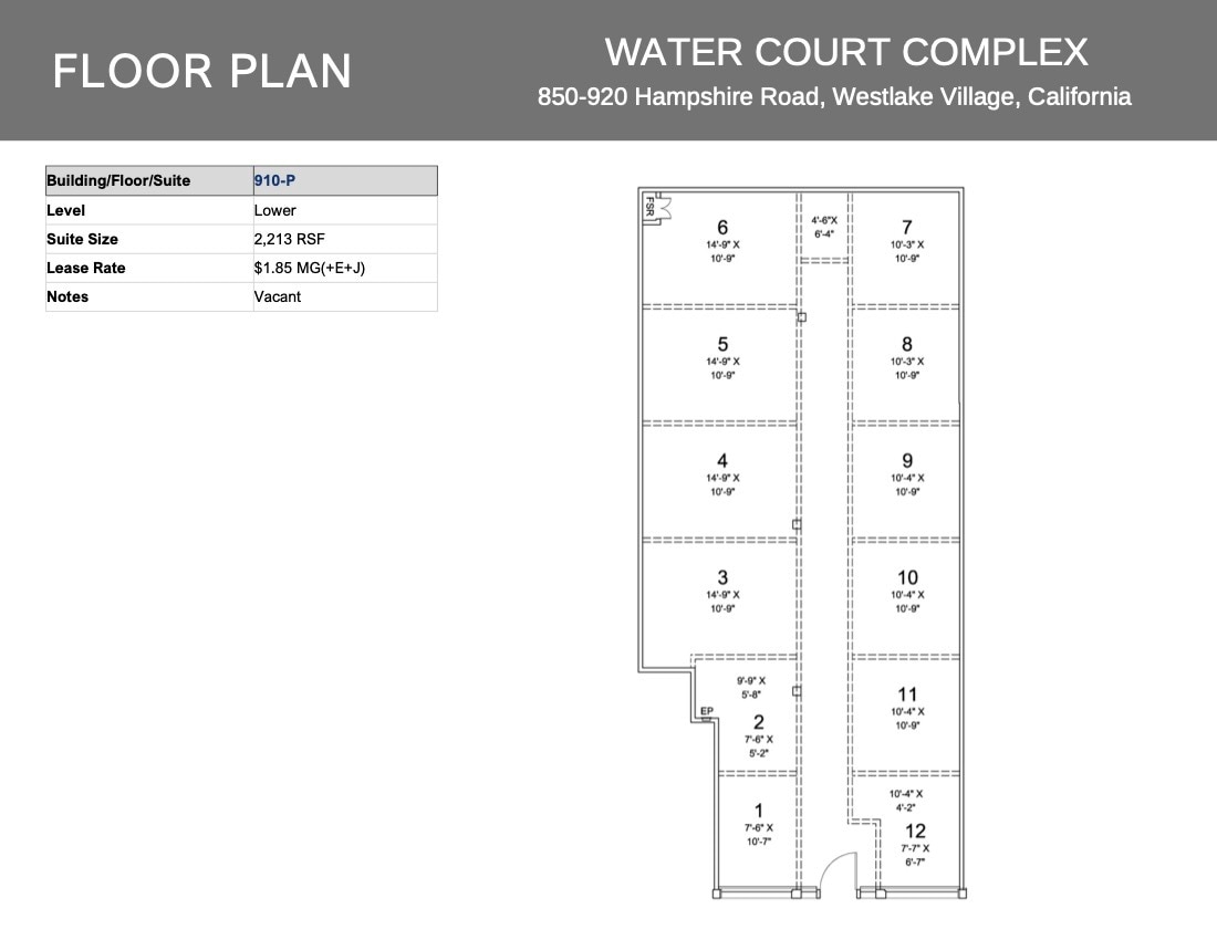 850 Hampshire Rd, Westlake Village, CA for lease Floor Plan- Image 1 of 2