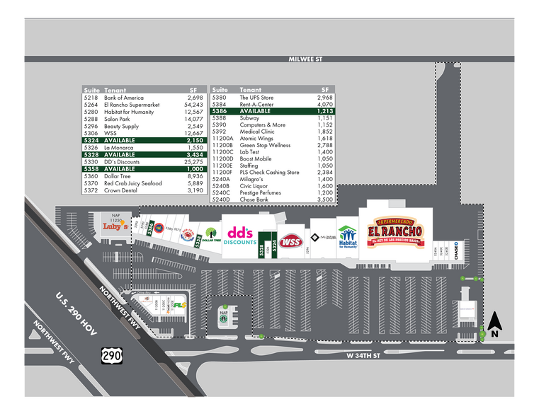 5240-5392 W 34th St, Houston, TX for lease - Site Plan - Image 2 of 11