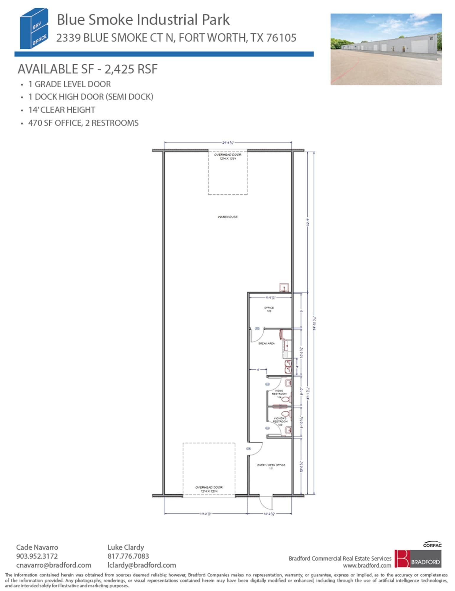 2402-2404 Blue Smoke Ct, Fort Worth, TX for lease Floor Plan- Image 1 of 1