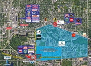 920-1030 Trowbridge Rd, East Lansing, MI - Aerial  map view