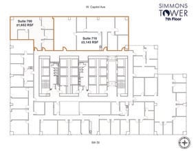 425 W Capitol Ave, Little Rock, AR à louer Plan d’étage- Image 1 de 4