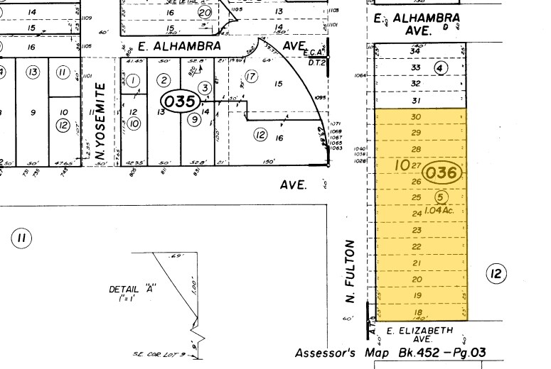 1028 N Fulton St, Fresno, CA à louer - Plan cadastral - Image 2 de 4