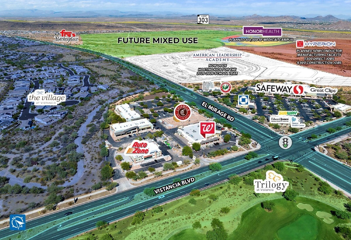 28570 N El Mirage Rd, Peoria, AZ for lease Aerial- Image 1 of 3