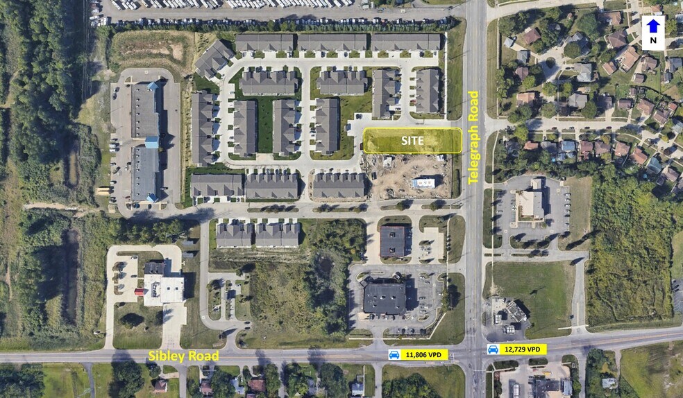 18880 Telegraph Rd, Brownstown Twp, MI for lease - Aerial - Image 1 of 2