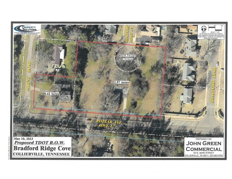 524 E Poplar Ave, Collierville, TN à vendre - Aérien - Image 2 de 3