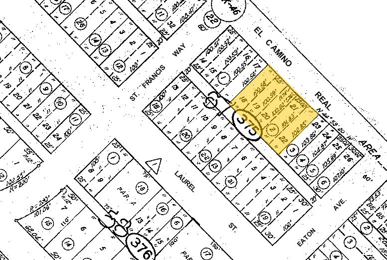 1748 El Camino Real, San Carlos, CA à vendre Plan cadastral- Image 1 de 4