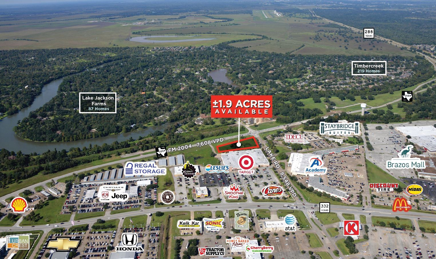 FM 2004, Lake Jackson, TX for sale Aerial- Image 1 of 1