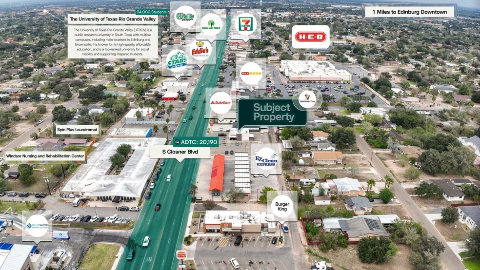 1410 S Closner Blvd, Edinburg, TX for sale - Aerial - Image 3 of 3