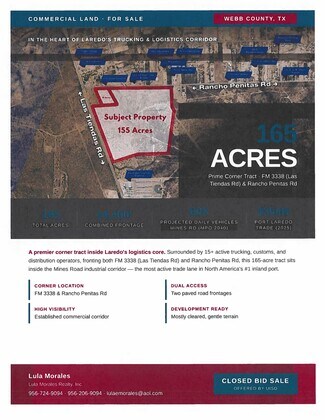 Plus de détails pour 275 Rancho Penitas Rd, Laredo, TX - Terrain à vendre