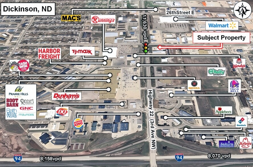 2090 3rd Ave W, Dickinson, ND for lease - Aerial - Image 3 of 4