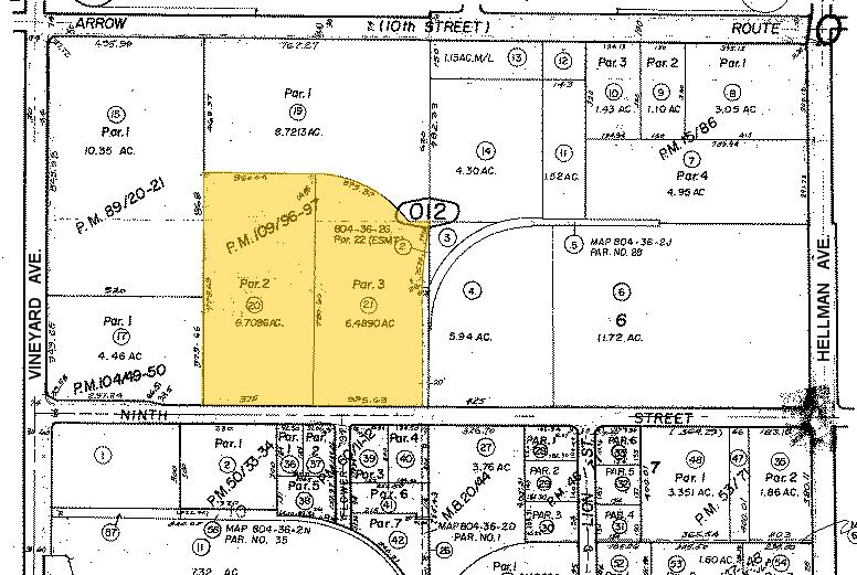 9100 9th St, Rancho Cucamonga, CA for lease Plat Map- Image 1 of 2