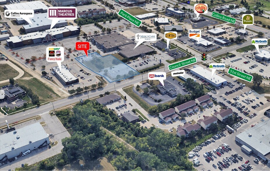 5320 Council St NE, Cedar Rapids, IA à vendre - Aérien - Image 2 de 3
