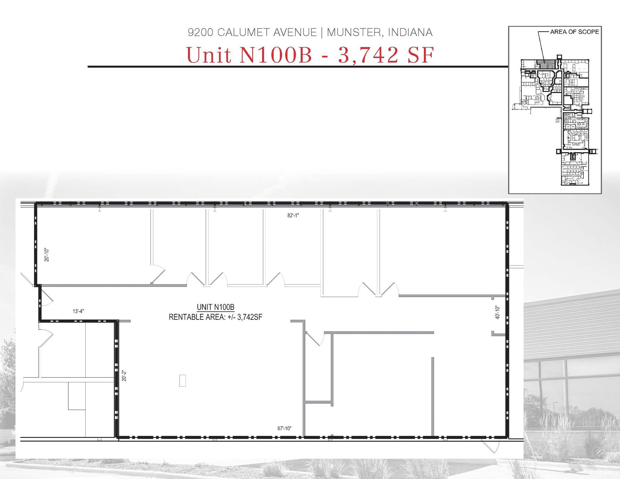 9200 Calumet Ave, Munster, IN à louer Plan d’étage- Image 1 de 1