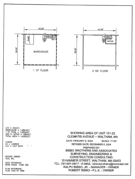 108 Clematis Ave, Waltham, MA à louer Plan d’étage- Image 1 de 1