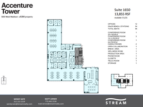 500 W Madison St, Chicago, IL à louer Plan d  tage- Image 1 de 1