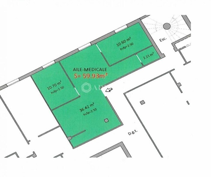 Bureau dans Nîmes à louer - Plan d’étage - Image 2 de 2