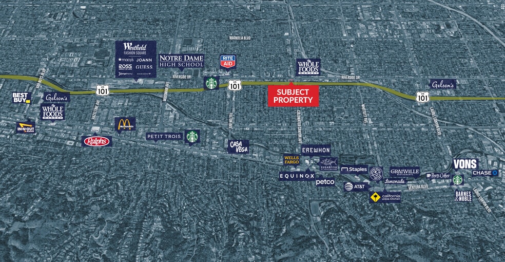 12900 Riverside Dr, Sherman Oaks, CA for lease - Aerial - Image 2 of 9