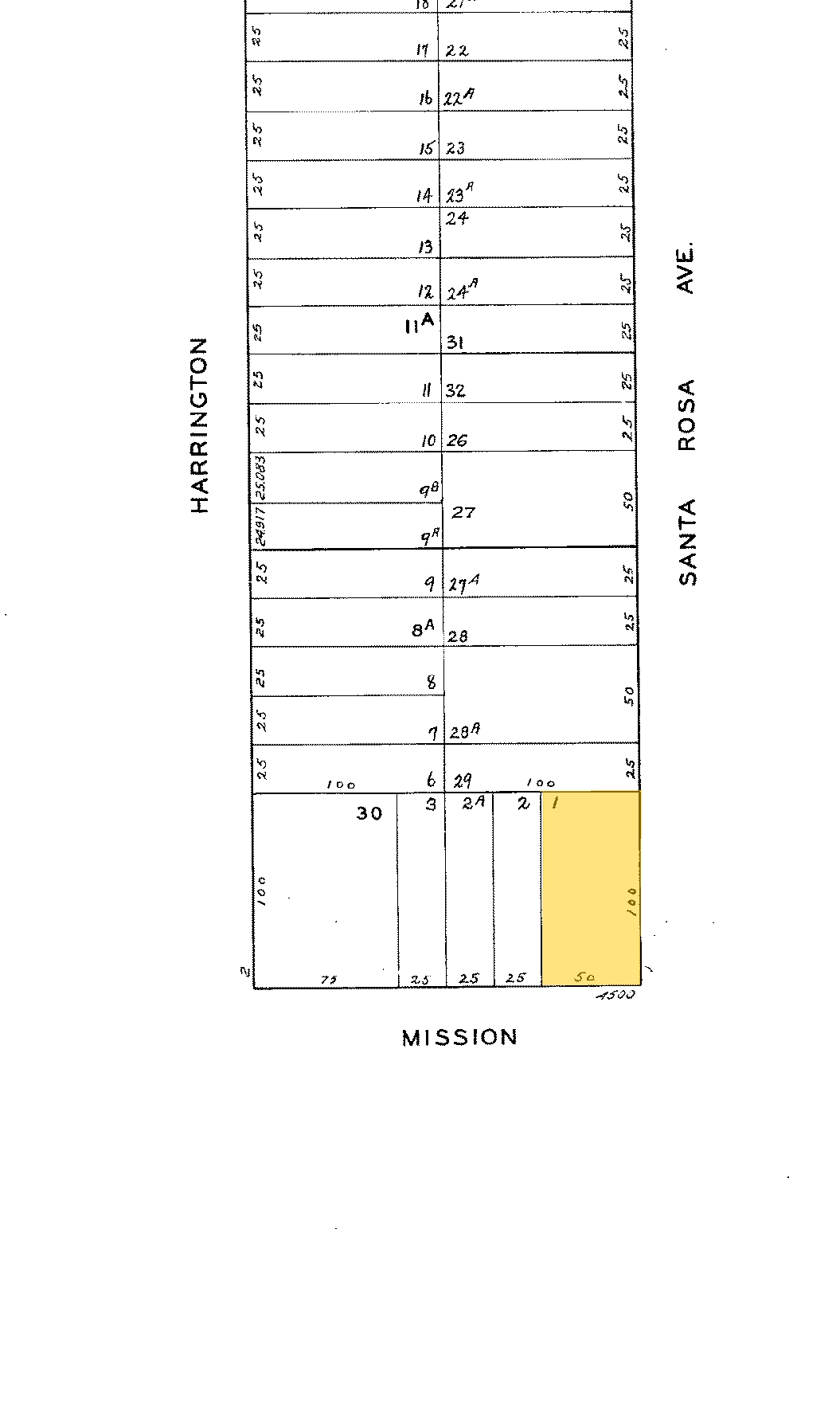 4500-4510 Mission St, San Francisco, CA à vendre Plan cadastral- Image 1 de 1