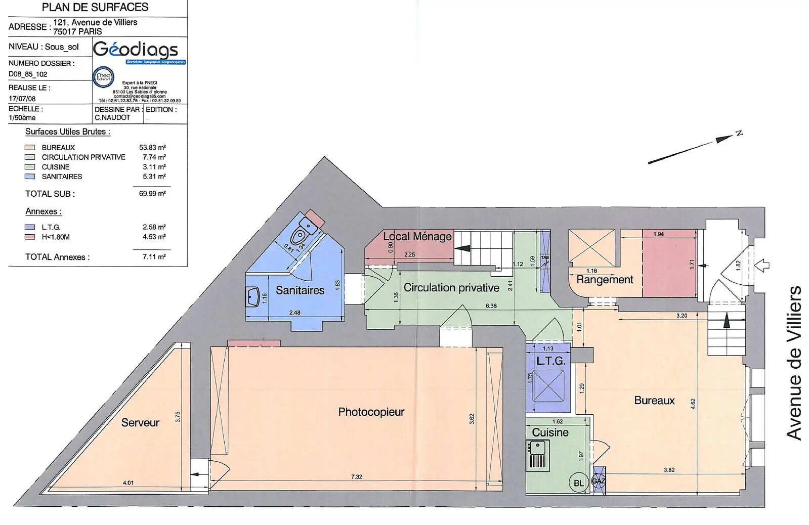 121 Avenue De Villiers, Paris à vendre Plan d’étage- Image 1 de 1