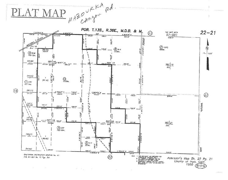 Mazourka Canyon Rd, Independence, CA à vendre - Plan cadastral - Image 2 de 3