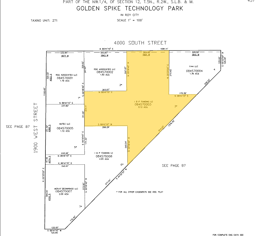 1821 W 4000 S, Roy, UT à vendre Plan cadastral- Image 1 de 1