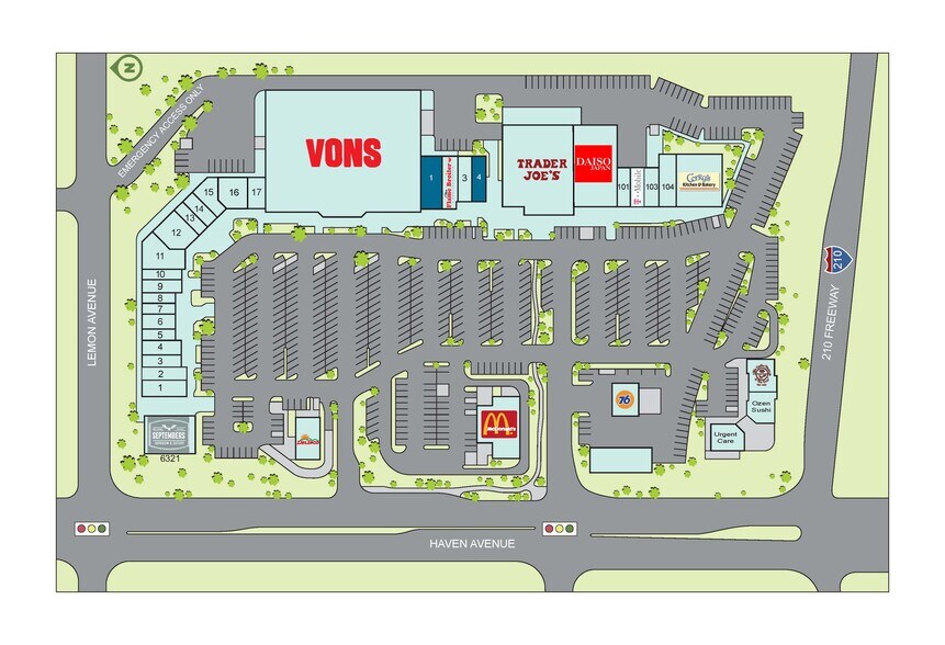 6321-6411 Haven Ave, Rancho Cucamonga, CA à louer - Plan de site - Image 2 de 15