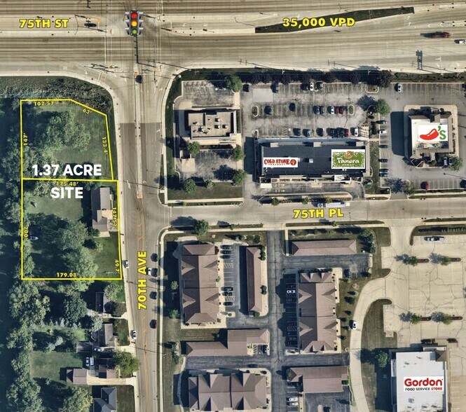 SWC of Hwy 50 & 70th Ave Hwy, Kenosha, WI à louer - Aérien - Image 2 de 5