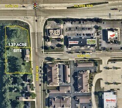 SWC of Hwy 50 & 70th Ave Hwy, Kenosha, WI - Aérien Vue de la carte - Image1