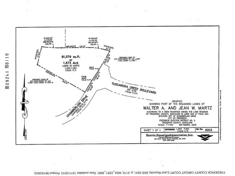 Chamberlain Drive & Tuscarora Blvd, Frederick, MD à vendre - Plan cadastral - Image 2 de 7