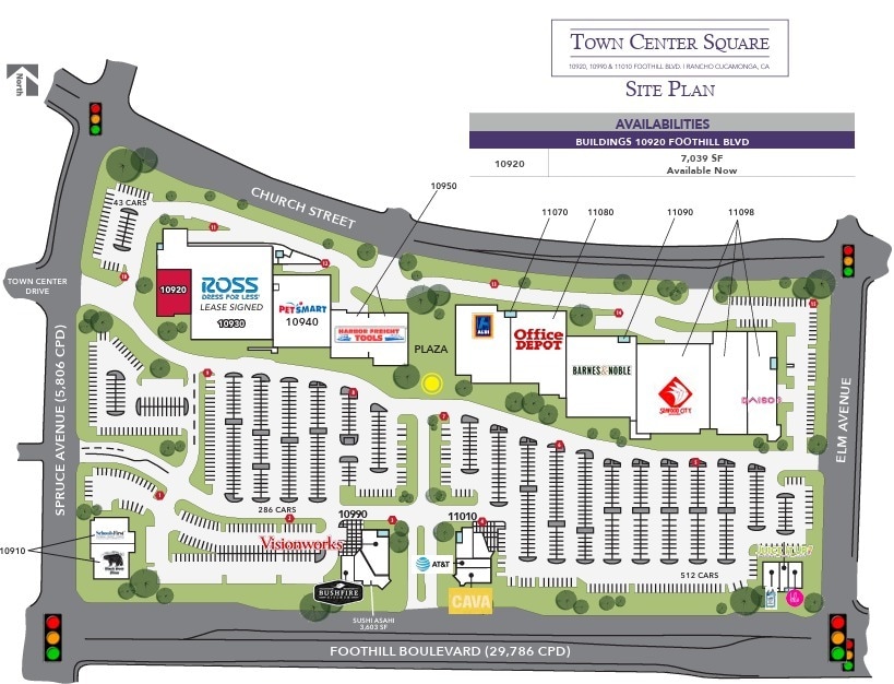 10932-11098 Foothill Blvd, Rancho Cucamonga, CA à louer Plan de site- Image 1 de 1