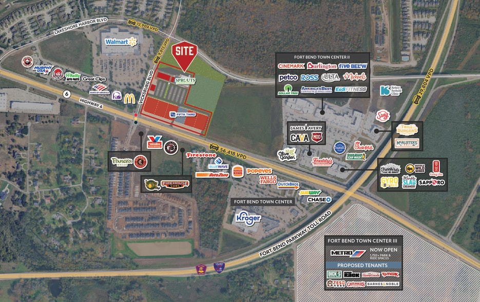 NEC of Highway 6 and Vicksburg Blvd, Missouri City, TX for lease - Aerial - Image 1 of 3