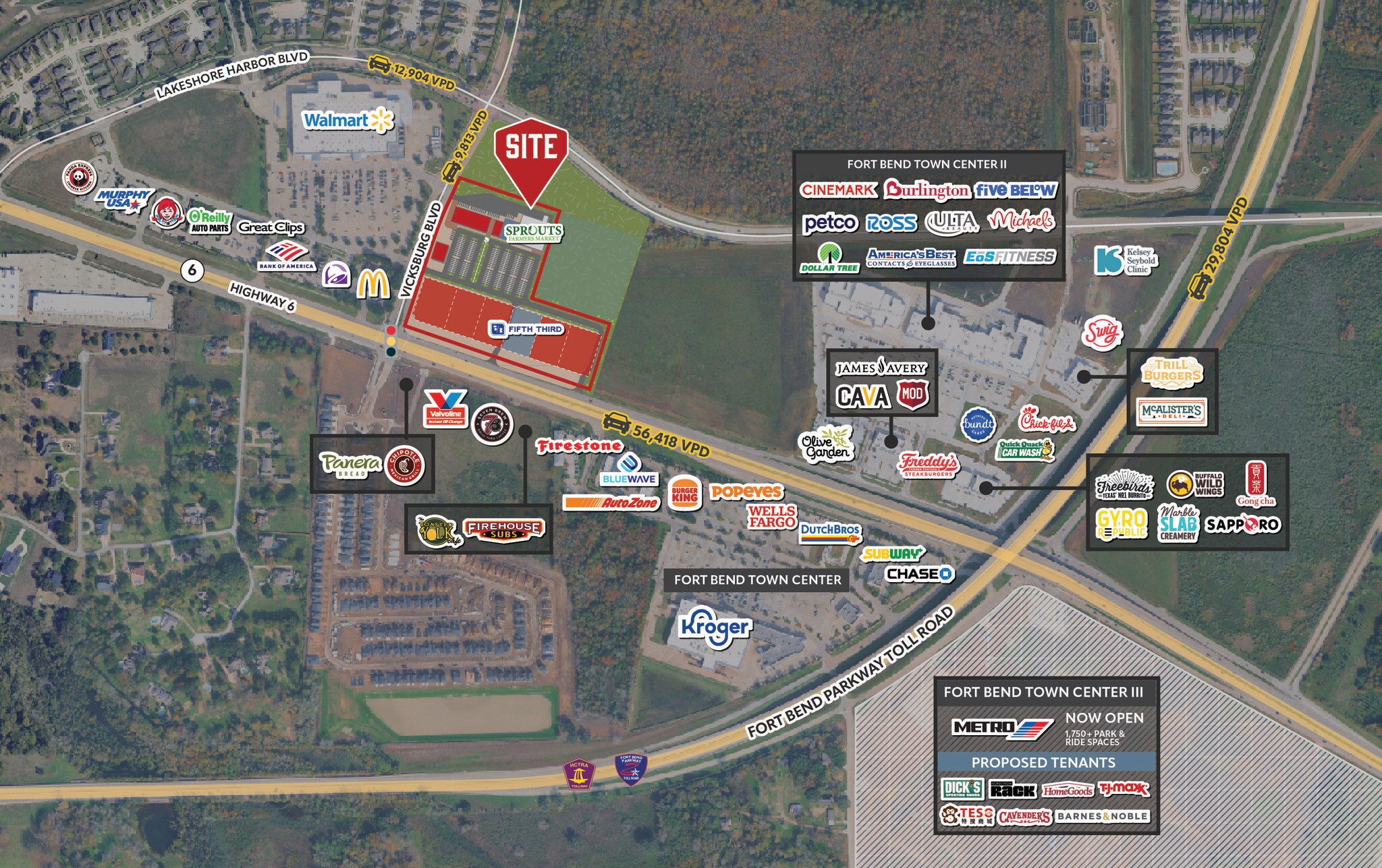 NEC of Highway 6 and Vicksburg Blvd, Missouri City, TX for lease Aerial- Image 1 of 4