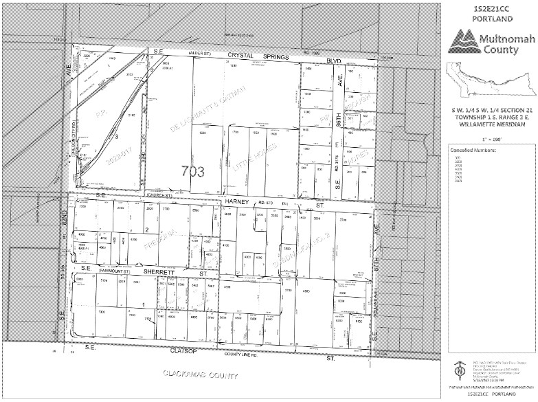 8205 SE Harney St, Portland, OR à vendre - Plan cadastral - Image 2 de 2