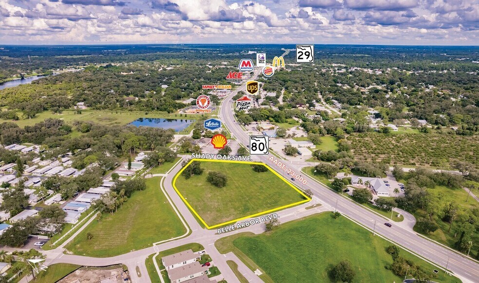 W. Hickpochee Ave. & Shady Oaks Ave, LaBelle, FL à vendre - Aérien - Image 3 de 7