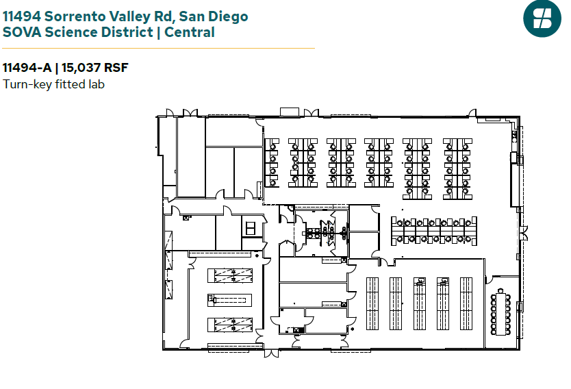 11555 Sorrento Valley Rd, San Diego, CA à louer Plan d’étage- Image 1 de 1
