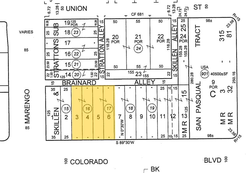 231-243 E Colorado Blvd, Pasadena, CA for lease - Plat Map - Image 2 of 8