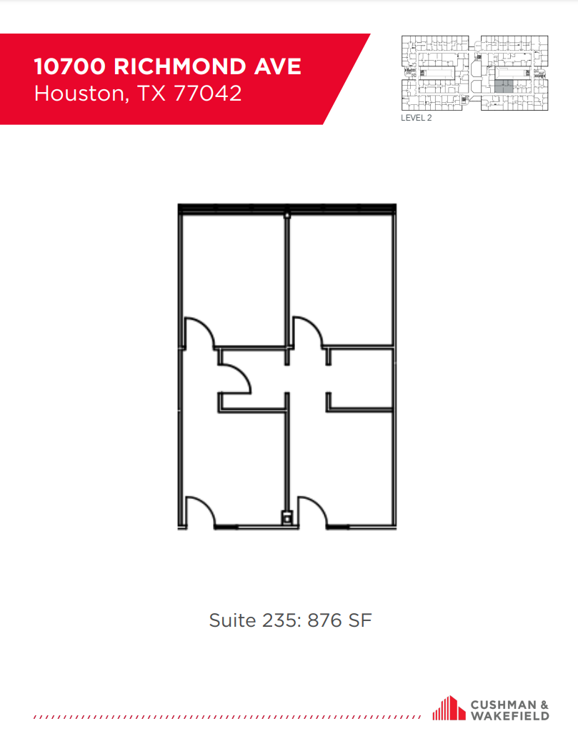 10700 Richmond Ave, Houston, TX à louer Plan d’étage- Image 1 de 1