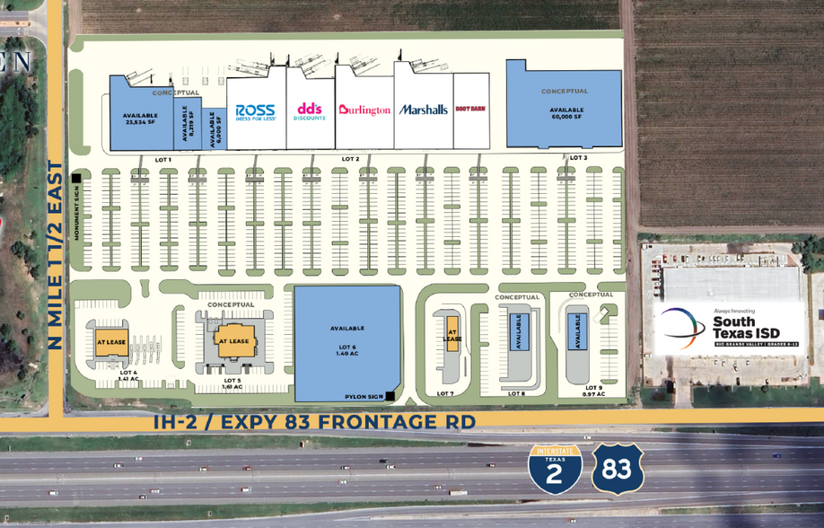 Expy 83 & Mile 1 1/2 East, Mercedes, TX for lease - Site Plan - Image 2 of 5