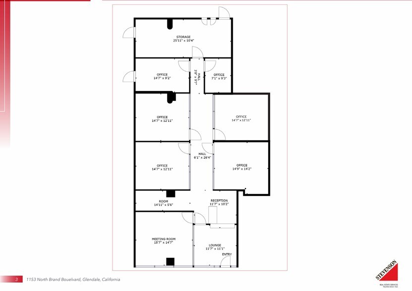 1155 N Brand Blvd, Glendale, CA à louer - Plan d’étage - Image 2 de 3