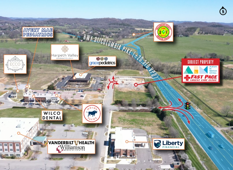 991 Elliston Way, Thompson's Station, TN for lease - Aerial - Image 3 of 4