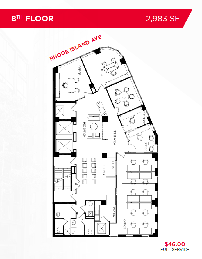 1710 Rhode Island Ave NW, Washington, DC à louer Plan d  tage- Image 1 de 5