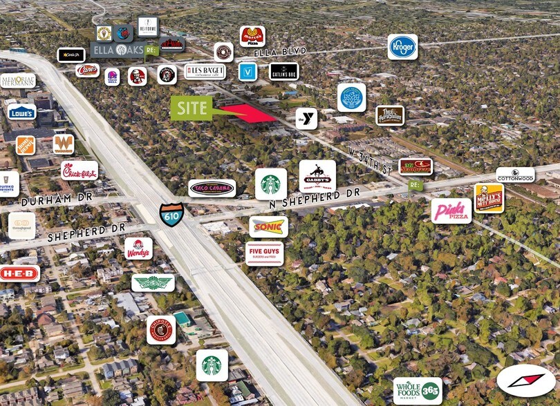 1225 W 34th St, Houston, TX à louer - Aérien - Image 2 de 2